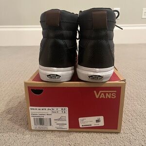 🩷 Vans SK8-Hi 46 MTE Pebble Leather Black Weatherized 7.5 Gently Used Hightops